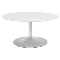 OSP Home Furnishings FLWA2140-NB Flower Coffee Table with White Top and Nickel Brush Base